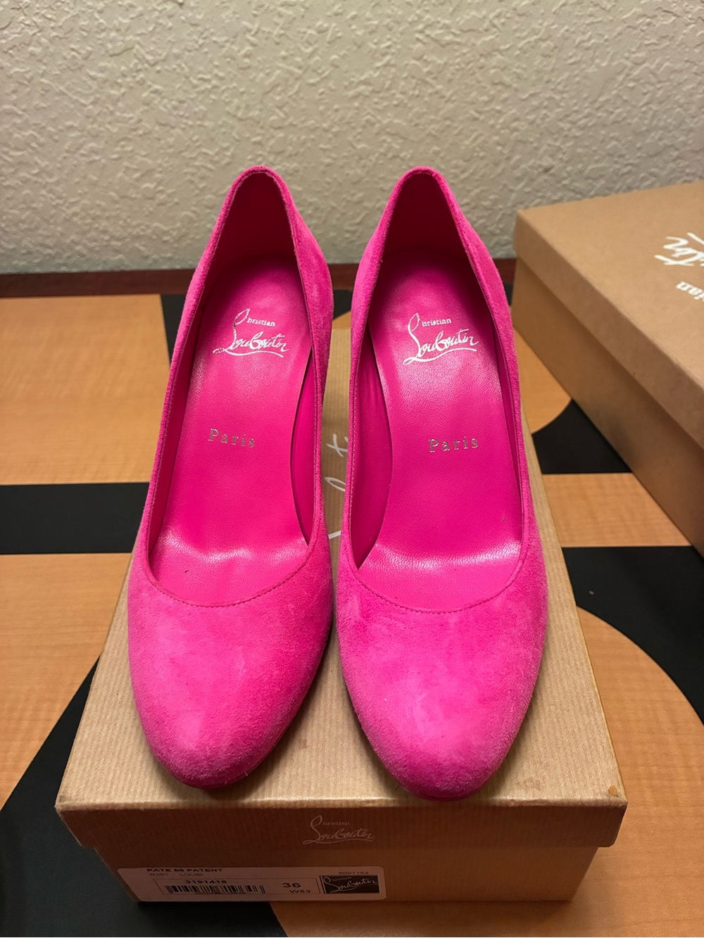 Christian Louboutin Hot Pink Suede Pumps